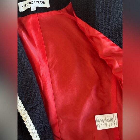 NEW Veronica Beard Mabel Collarless Tweed Jacket Blazer in Navy | size 2 - Picture 14 of 15